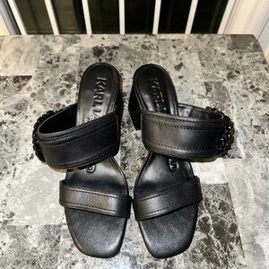 Black Karl Lagerfeld Sandal Heels